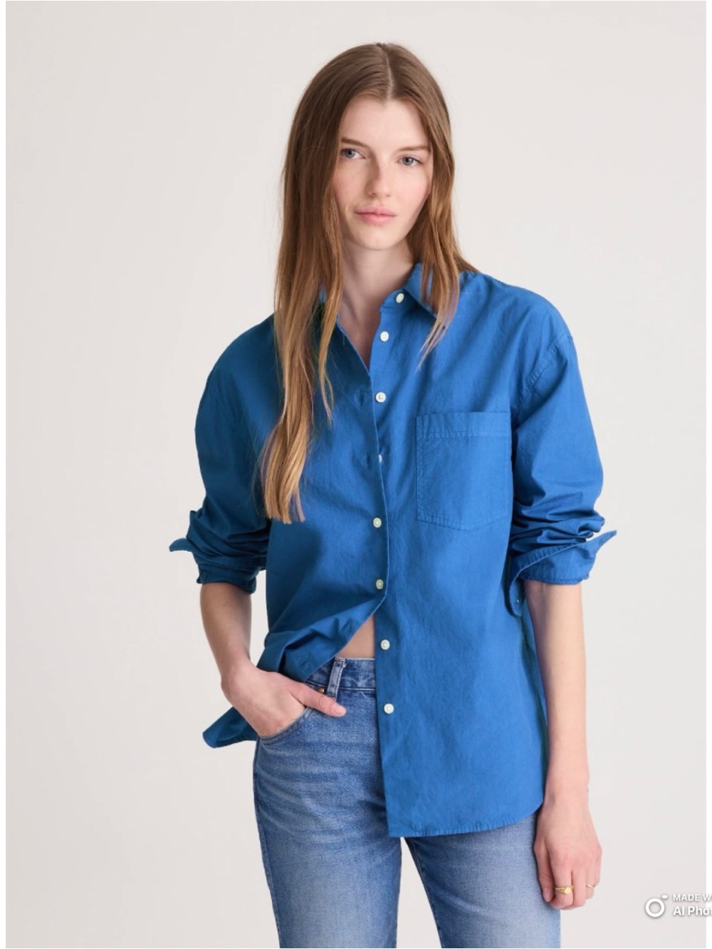 Madewell XL The Easy Shirt in Poplin French Blue NWT 100% Cotton